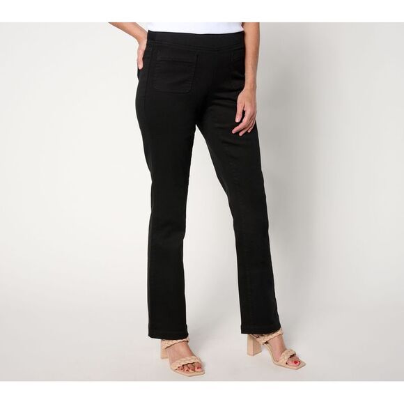 Belle by Kim Gravel Women's Pants Sz 4 _Reg TripleLuxe Twill Baby Black A653649 - Picture 1 of 4
